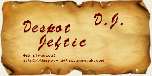 Despot Jeftić vizit kartica